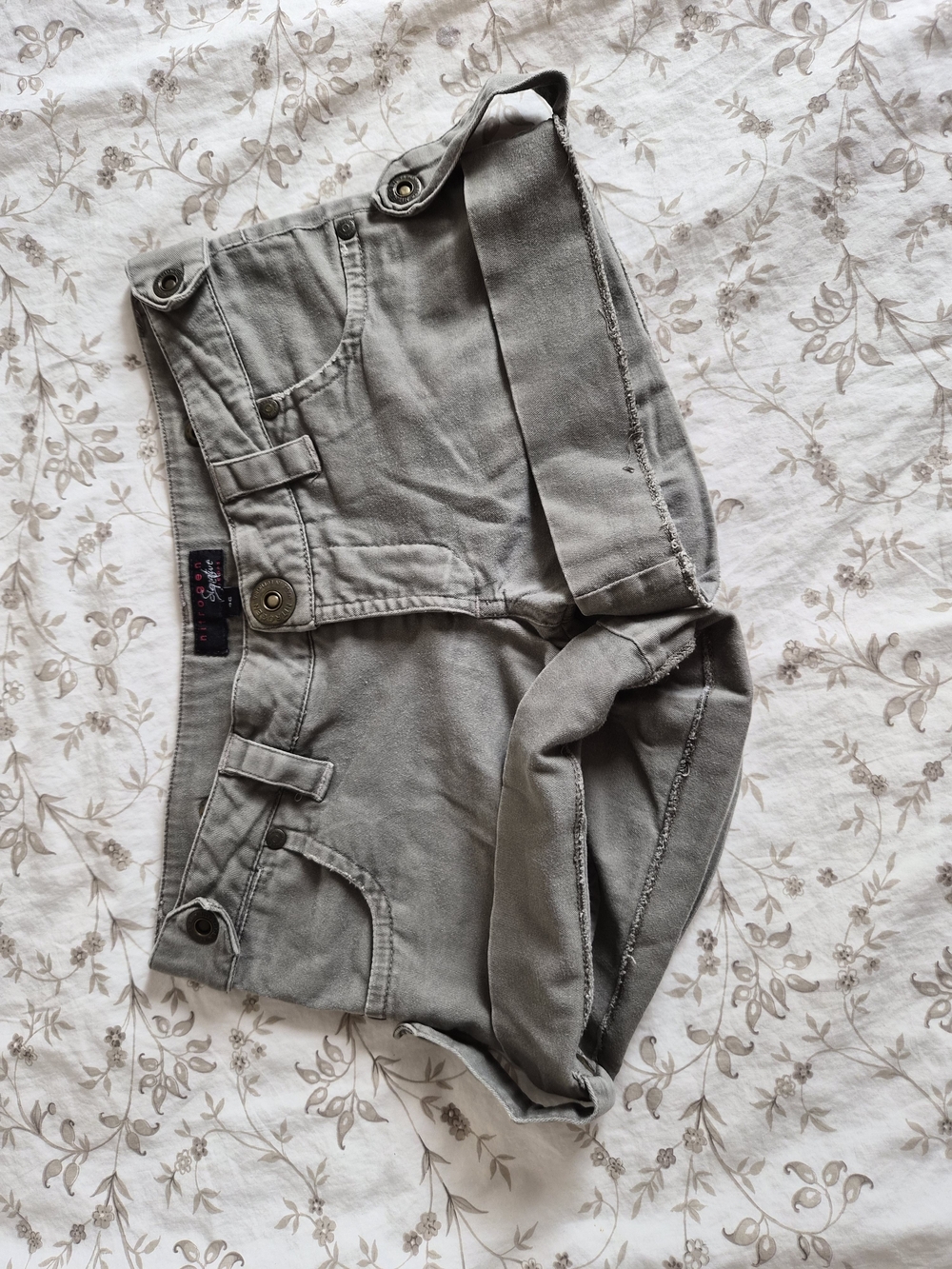 Women’s Olive Green Cargo Shorts with Button Detail